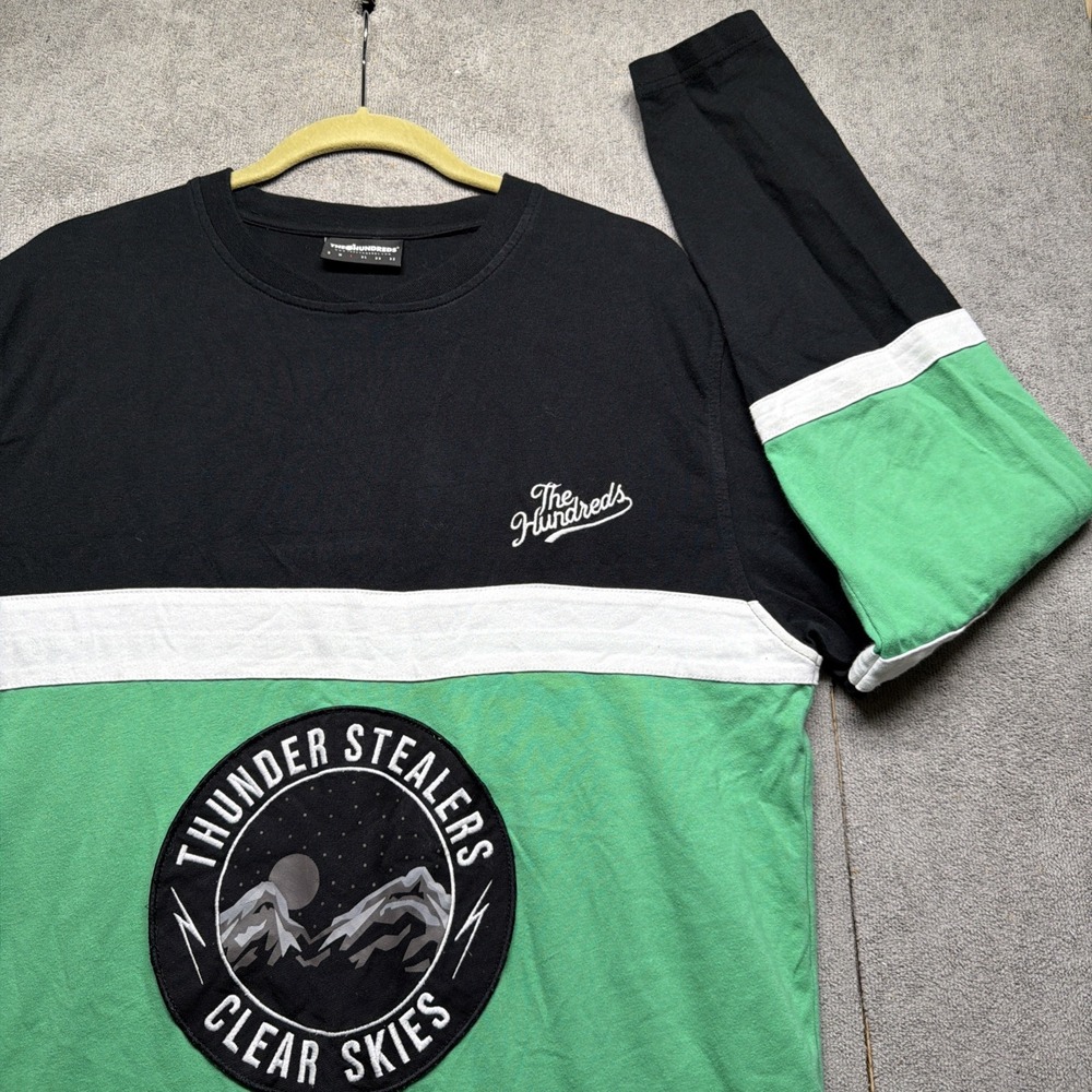 The‎ Hundreds Tee Thunder Stealers Clear Skies Colorblock Long Sleeve Mens Large